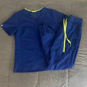 Figs limited edition electric blue scrub set